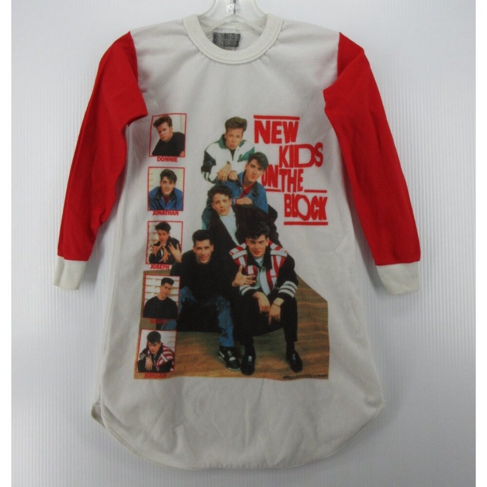 VINTAGE New Kids On The Block Sleep Shirt Kids Youth 10 12 Rock Nites 90s*